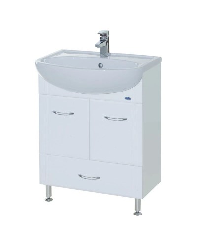 Тумба с раковиной белый глянец 55,6 см Bellezza Уют 4635008070012 + 4620008192765