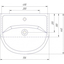 Тумба с раковиной белый глянец 55,6 см Bellezza Уют 4635008070012 + 4620008192765