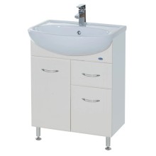 Тумба с раковиной белый глянец 61,5 см 1 ящик Bellezza Уют 4635009110014 + 4620008192772