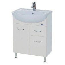 Тумба с раковиной белый глянец 61,5 см 1 ящик Bellezza Уют 4635009110014 + 4620008192772