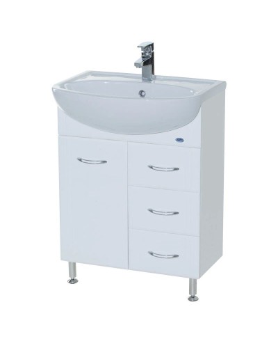 Тумба с раковиной белый глянец 61,5 см Bellezza Уют 4635009140011 + 4620008192772