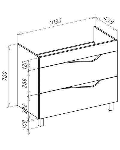 Тумба с раковиной белый глянец 106,5 см Bellezza Эйфория 4639118660019 + 4640021064740