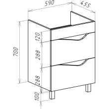Тумба с раковиной белый глянец 60,9 см Bellezza Эйфория 4639109000015 + 4640013393575