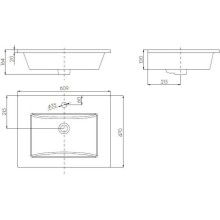 Тумба с раковиной фиолетовый глянец/белый глянец 60,9 см Bellezza Эйфория 4639109000411 + 4640013393575