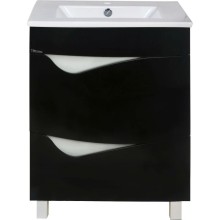 Тумба с раковиной черный глянец/белый глянец 60,9 см Bellezza Эйфория 4639109660042 + 4640013393575