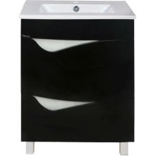 Тумба с раковиной черный глянец/белый глянец 60,9 см Bellezza Эйфория 4639109660042 + 4640013393575