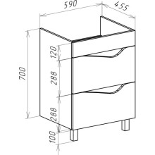 Тумба с раковиной черный глянец/белый глянец 60,9 см Bellezza Эйфория 4639109660042 + 4640013393575