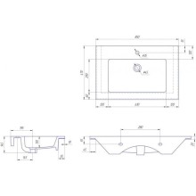 Тумба с раковиной красный глянец/белый глянец 85 см Bellezza Эйфория 4639114660037 + 4640021062227