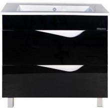 Тумба с раковиной черный глянец/белый глянец 85 см Bellezza Эйфория 4639114660044 + 4640021062227