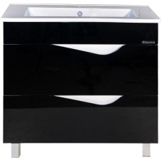 Тумба с раковиной черный глянец/белый глянец 85 см Bellezza Эйфория 4639114660044 + 4640021062227