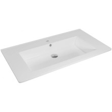 Тумба с раковиной черный глянец/белый глянец 85 см Bellezza Эйфория 4639114660044 + 4640021062227