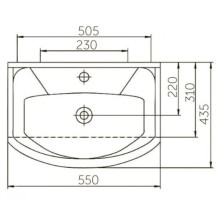 Тумба с раковиной бежевый глянец/белый глянец 55 см Bellezza Элеганс 4638608240076 + 4620008195551