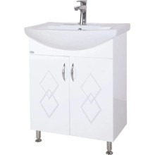 Тумба с раковиной белый глянец 55 см Bellezza Элеганс 4638608240014 + 4620008195551