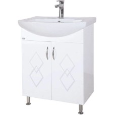 Тумба с раковиной белый глянец 55 см Bellezza Элеганс 4638608240014 + 4620008195551