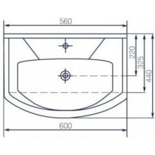 Тумба с раковиной бежевый глянец/белый глянец 60 см Bellezza Элеганс 4638609240075 + 4620008196114