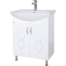 Тумба с раковиной белый глянец 60 см Bellezza Элеганс 4638609240013 + 4620008196114