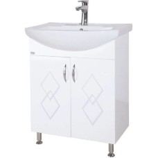 Тумба с раковиной белый глянец 60 см Bellezza Элеганс 4638609240013 + 4620008196114