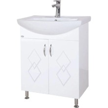 Тумба с раковиной белый глянец 66 см Bellezza Элеганс 4638610240019 + 4620008192475