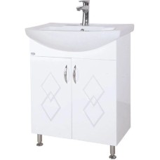 Тумба с раковиной белый глянец 66 см Bellezza Элеганс 4638610240019 + 4620008192475