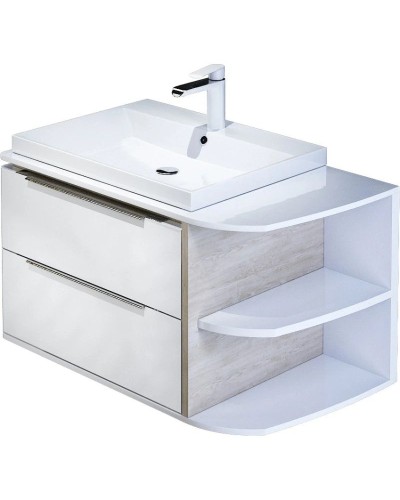 Тумба с раковиной белый глянец/дерево 80 см IDDIS Calipso CAL80WRi95K