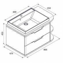 Тумба с раковиной белый глянец/дерево 80 см IDDIS Calipso CAL80WRi95K