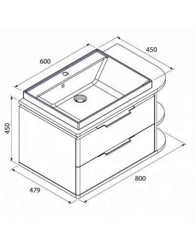 Тумба с раковиной белый глянец/дерево 80 см IDDIS Calipso CAL80WRi95K