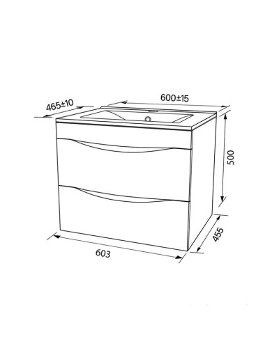 Тумба с раковиной белый 60,3 см IDDIS Cloud CLO60W0i95K