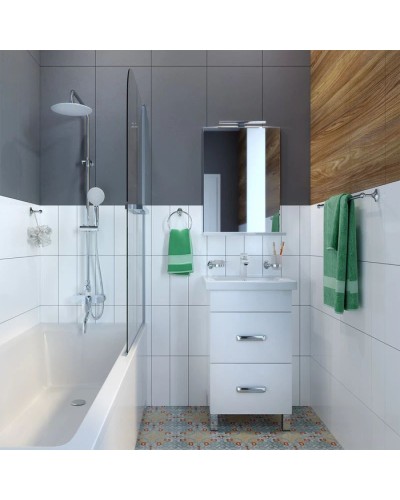 Тумба с раковиной белый глянец 50 см IDDIS Custo New NCU50W0i95K