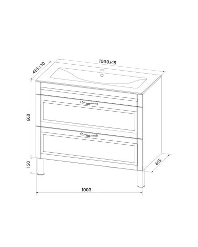 Тумба с раковиной белый матовый 100,3 см IDDIS Oxford OXF10W1i95K