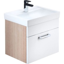 Тумба с раковиной белый глянец/дерево 50 см IDDIS Mirro MIR50W0i95K