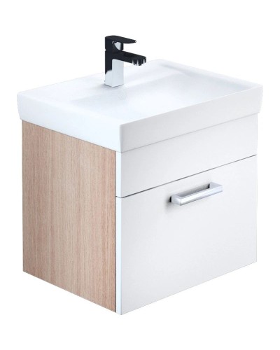 Тумба с раковиной белый глянец/дерево 50 см IDDIS Mirro MIR50W0i95K