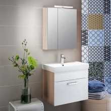 Тумба с раковиной белый глянец/дерево 50 см IDDIS Mirro MIR50W0i95K