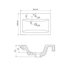 Тумба с раковиной белый глянец/дерево 50 см IDDIS Mirro MIR50W0i95K