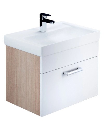 Тумба с раковиной белый глянец/дерево 60 см IDDIS Mirro MIR60W0i95K