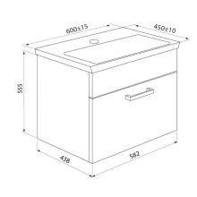 Тумба с раковиной белый глянец/дерево 60 см IDDIS Mirro MIR60W0i95K