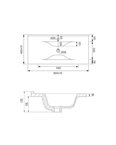 Тумба с раковиной белый глянец/дерево 80 см IDDIS Mirro MIR80W2i95K