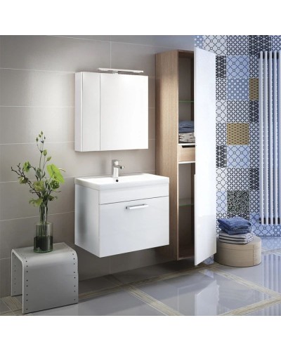 Тумба с раковиной белый глянец 50 см IDDIS Mirro New NMIR50Wi95K