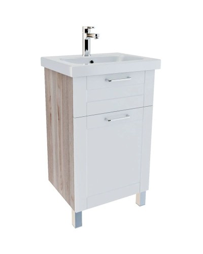 Тумба с раковиной белый глянец/дерево 50,5 см IDDIS Sena New NSE50W1i95K