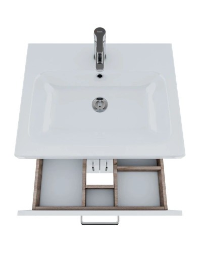 Тумба с раковиной белый глянец/дерево 60,5 см IDDIS Sena New NSE60W2i95K