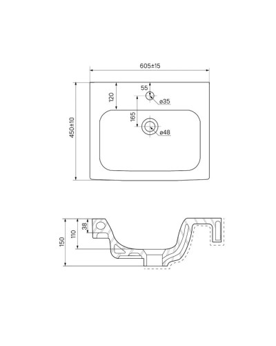 Тумба с раковиной белый глянец/дерево 60,5 см IDDIS Sena New NSE60W2i95K