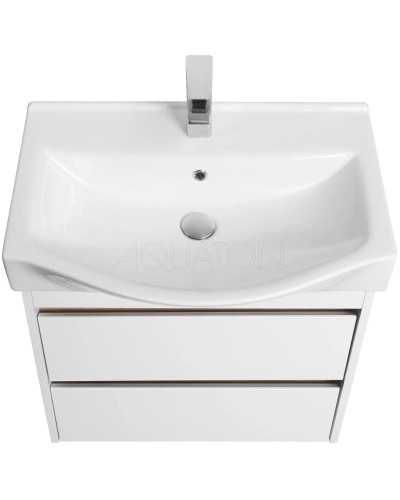 Тумба с раковиной белый глянец/дуб эндгрейн 65 см Акватон Нортон 1A2488K0NT010