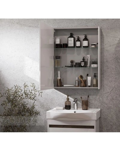 Тумба с раковиной белый глянец/дуб эндгрейн 65 см Акватон Нортон 1A2488K0NT010