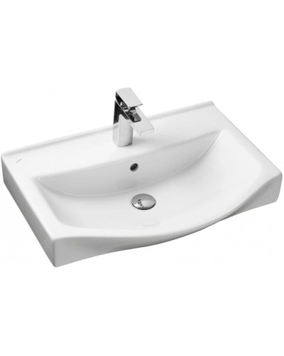 Тумба с раковиной белый глянец/дуб эндгрейн 65 см Акватон Нортон 1A2488K0NT010