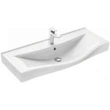 Тумба с раковиной белый глянец/дуб эндгрейн 100 см Акватон Нортон 1A2490K0NT010