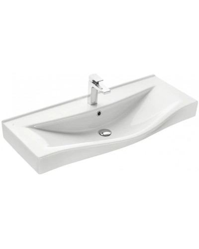 Тумба с раковиной белый глянец/дуб эндгрейн 100 см Акватон Нортон 1A2490K0NT010