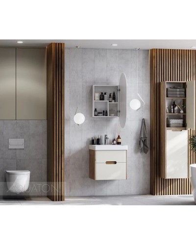 Тумба с раковиной бежевый/дуб веллингтон 55 см Акватон Оливия 1A2542K0OLVG0