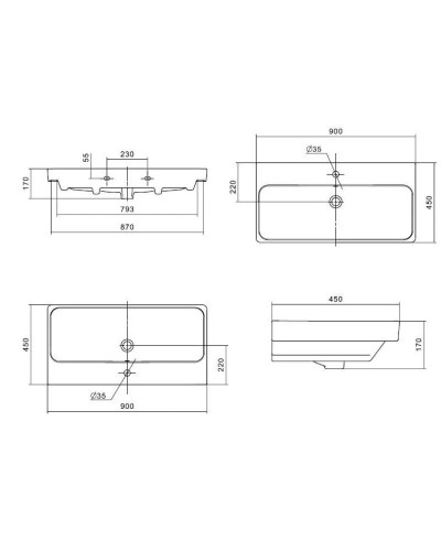 Тумба с раковиной грей/дуб ойстер 90 см Акватон Оливия 1A2544K0OLUG0