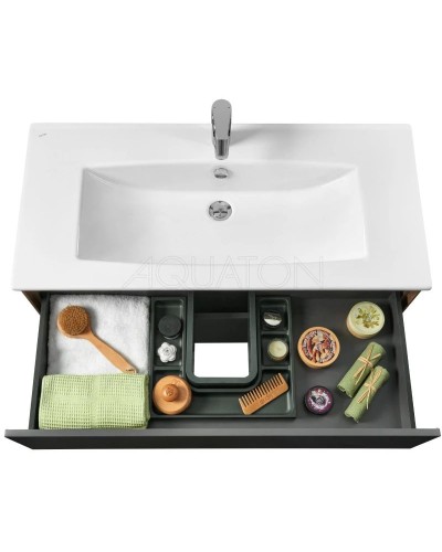 Тумба с раковиной графит софт/дуб веллингтон 100,5 см Акватон Сохо 1A2582K1AJA00