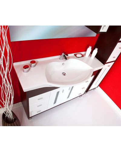 Тумба под раковину Бриклаер Бали 120 4627125411892 Венге Белая глянцевая