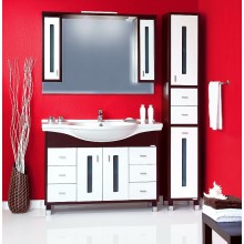 Тумба под раковину Бриклаер Бали 120 4627125411892 Венге Белая глянцевая